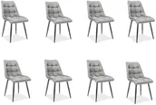 Krzesła - Signal Zestaw 8 krzeseł CHIC VELVET szare aksamitne CHICVCSZ14xxx - miniaturka - grafika 1