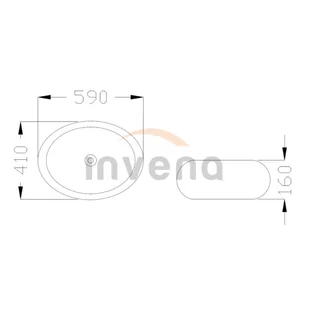 Invena Umywalka nablatowa Fresco biały/chrom CE-31-001 CE-31-001 - Umywalki - miniaturka - grafika 3