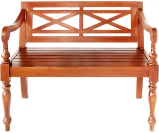 vidaXL Ławka Batavia, lity mahoń, 98 x 50 x 82 cm, ciemnobrązowa - Ławki ogrodowe - miniaturka - grafika 3