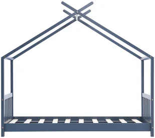 vidaXL Rama łóżka dziecięcego, szara, lite drewno sosnowe, 80 x 160 cm vidaXL - Łóżka dla dzieci i młodzieży - miniaturka - grafika 3