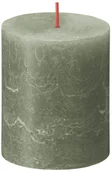 Świece - Bolsius Świeca pieńkowa Rustic Shine oliwkowa wys. 8 cm - miniaturka - grafika 1