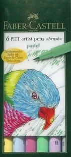Faber-Castell Pisaki artystyczne PITT ARTIST PEN B - PASTEL - 6 kolorów 167163 - Flamastry - miniaturka - grafika 3