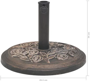 vidaXL Podstawa pod parasol, okrągła, żywicowa, brąz, 9 kg - Pozostałe meble ogrodowe - miniaturka - grafika 9
