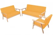 Komplety wypoczynkowe - Żółty trzyczęściowy zestaw wypoczynkowy w stylu vintage P9-B86 - miniaturka - grafika 1