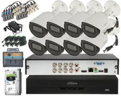 Zestawy do monitoringu - Dahua Zestaw monitoring 8x kamera Full HD 2Mpx 2.8 mm IR-30m HAC-HFW1200T-0280B-S5/XVR5108HS-I2 - miniaturka - grafika 1