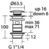 Korki do umywalek - Ideal Standard Ipalyss Korek umywalkowy klik klak czarny mat E1482XG - miniaturka - grafika 1