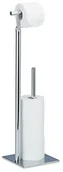 Akcesoria do wc - Relaxdays Uchwyt na papier toaletowy  stojący, rolka uchwyt na papier toaletowy, 4 rolki do, HBT: 71 x 20 x 20 cm, srebrny 10021261 - miniaturka - grafika 1