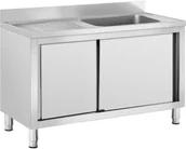 Meble gastronomiczne - Royal Catering Szafka ze zlewem 1 komora stal nierdzewna 500 x 400 x 260 mm RC-IKS07 - miniaturka - grafika 1
