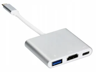 Adapter Usb C Hdmi+usb 3.0+PD 4K Hub MacBook 3w1 - Złącza, przejściówki, adaptery - miniaturka - grafika 3