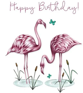 Karnet Swarovski kwadrat Urodziny flamingi Clear Creations - Kartki okolicznościowe i zaproszenia - miniaturka - grafika 3