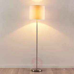 LINDBY Parsa  lampa stojąca, biały klosz z tkaniny - Lampy stojące - miniaturka - grafika 3