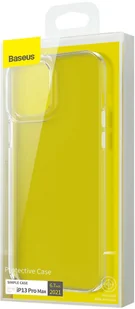 Baseus Przeźroczyste Etui Simple do iPhone 13 Pro Max białe - Etui i futerały do telefonów - miniaturka - grafika 6