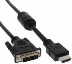InLine 17661 przewód HDMI-DVI Adapter, 19 pinowe złącze, z ferrytu, wtyczka 18 + 1 1 m Czarny 17661 - Adaptery i przejściówki InLine 17661 przewód HDMI-DVI Adapter, 19 pinowe złącze, z ferrytu, wtyczka 18 + 1 1 m Czarny 17661 - Adaptery i przejściówki - miniaturka - grafika 1