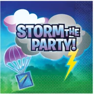 Dekoracje i nakrycia stołu na imprezę - Amscan Serwetki urodzinowe Battle Royal - 33 cm - 16 szt. 512412 - miniaturka - grafika 1