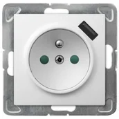 Gniazdka elektryczne - Ospel Impresja biały gniazdo z uziemieniem + USB GP-1YZPUSB/m/00 GP-1YZPUSB/m/00 - miniaturka - grafika 1
