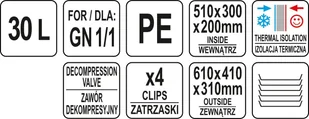 YATO Pojemnik termoizolacyjny 30l cateringowy YATO YG-09250 - Pojemniki i kosze gastronomiczne - miniaturka - grafika 3