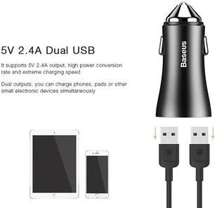 Baseus BASEUS Ładowarka Samochodowa 2x USB QC 3.0 4.8A BS-GC - Ładowarki samochodowe - miniaturka - grafika 20