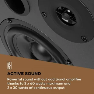 Auna Line 500 A Drewno + Czarny (JO2-R50BT) Drewno + Czarny - Głośniki i kolumny - miniaturka - grafika 4