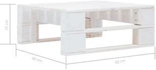 vidaXL Stołek ogrodowy wykonany z palet, drewno FSC, biały vidaXL - Pozostałe meble ogrodowe - miniaturka - grafika 5