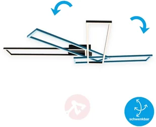 Briloner Lampa sufitowa LED Frame, pilot, czarna - Lampy sufitowe - miniaturka - grafika 4