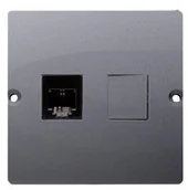 Gniazdka elektryczne - Kontakt Simon Kontakt_Simon Gniazdo komputerowe RJ45 pojedyncze. kategoria 5e (moduł). Montaż gniazda na wkręty do puszki srebrny mat BMF51.02/43 - miniaturka - grafika 1