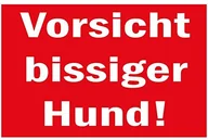 Dekoracje domu - Bender Tabliczka ostrzegawcza "Uwaga bissiger pies" | 250 X 150 MM | czerwony/biały | 1 sztuki B3219KS - miniaturka - grafika 1