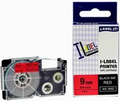 Papier do drukarek - Casio Taśma zamiennik XR-9RD1, 9mm x 8m czarny druk / czerwony podkład - miniaturka - grafika 1