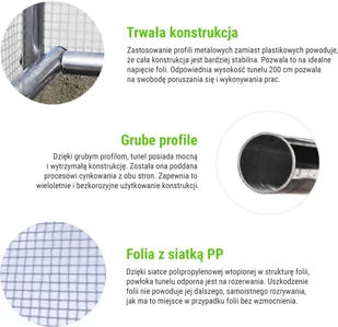 Home&Garden Tunel foliowy 250 x 500 cm (12,5 m2) biały 603600 - Szklarnie ogrodowe - miniaturka - grafika 6