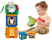 Zabawki sensoryczne - Fisher Price Klocki Sensoryczne Kolorowe Zwierzątk - miniaturka - grafika 1