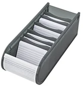 Teczki i skoroszyty - Wedo Pudełko na fiszki A8, w zestawie z fiszkami, zasuwane, szary 250 8012 - miniaturka - grafika 1