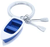 Breloki - Metalmorphose Breloczek do kluczy, łodzi, łodzi, niebieska z białego, Boot chrom łap wiosła - miniaturka - grafika 1