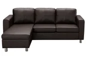 Narożniki - Vente-Unique Sofa narożna dwustronna z materiału skóropodobnego ACKLEY - Czekoladowy - miniaturka - grafika 1