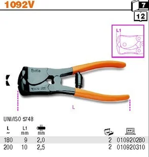 Beta SZCZYPCE TNĄCE CZOŁOWE DŹWIGNIOWE 200MM 1092V/200 - Kombinerki i obcęgi - miniaturka - grafika 2