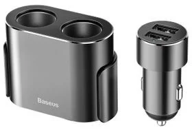 Baseus Rozgałęźnik Ładowarka Samochodowa 2xUSB CRDYQ-01 - Ładowarki samochodowe Baseus Rozgałęźnik Ładowarka Samochodowa 2xUSB CRDYQ-01 - Ładowarki samochodowe - miniaturka - grafika 1