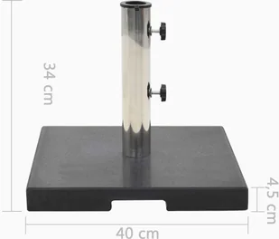 vidaXL Kwadratowa podstawa pod parasol, granitowa, 20 kg, czarna - Pozostałe meble ogrodowe - miniaturka - grafika 7
