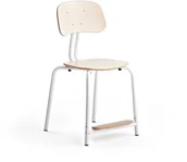 Meble do szkół i przedszkoli - AJ Produkty Krzesło szkolne YNGVE, 4 nogi, biały, brzoza, 500 mm - miniaturka - grafika 1