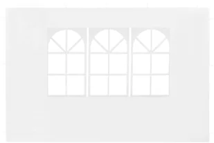 vidaXL Ścianki boczne z oknem do namiotu ogrodowego, 2 szt., PE, białe - Pawilony ogrodowe - miniaturka - grafika 3