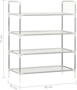 vidaXL Lumarko Stojak na buty z 4 półkami, metal i włóknina, srebrny 330042 - Szafki na buty - miniaturka - grafika 8