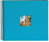 Albumy fotograficzne - goldbuch Goldbuch album spiralny z wycięciem na obraz, Bella Vista, 35 x 30 cm, 40 czarnych stron, len, turkusowy, 25 973 - miniaturka - grafika 1