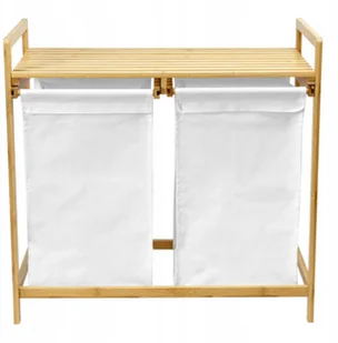 Kosz na pranie bambusowy HANOI podwójny - Kosze na bieliznę - miniaturka - grafika 4