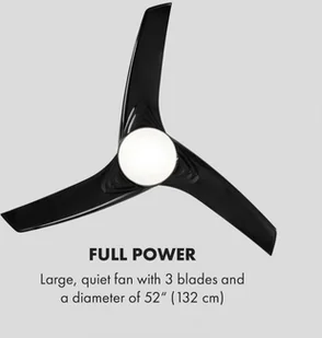 Klarstein Figo, wentylator sufitowy, 52", (132 cm) VTS6-Figo-B - Wentylatory sufitowe - miniaturka - grafika 6
