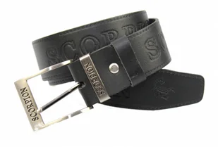 Complex (PL) Pasek Skórzany (PL) Tłoczony Napis "SCORPION" Skóra Naturalna Licowa EXTRA 40 mm CZARNY - Paski - miniaturka - grafika 3