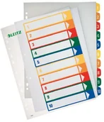 Przekładki do segregatorów - Leitz 12920000 skoroszyt na projekty, możliwość nadruku, wykonany z polipropylenu, pozycje 1-6, format A4, wielokolorowy 12930000 - miniaturka - grafika 1