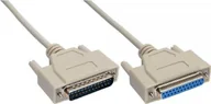 Kable komputerowe i do monitorów - InLine Szeregowy Kabel molded DB25 męski żeński direct szary 3m 11424M - miniaturka - grafika 1