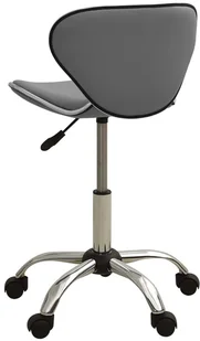 Fotel biurowy, krzesło biurowe VidaXL Taboret kosmetyczny, szary, sztuczna skóra 323678 VidaXL - Fotele i krzesła biurowe - miniaturka - grafika 4