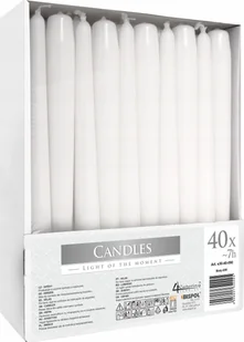 Bispol Świeca stołowa stożek 7H 24,5CM S30-40 BIAŁA 40szt BISPOL0005 - Świece - miniaturka - grafika 2