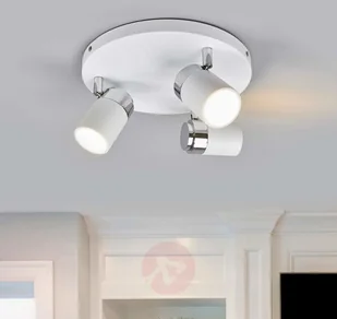 Lampenwelt Lampa sufitowa Kardo do łazienki, biało-chromowana - Lampy sufitowe - miniaturka - grafika 4