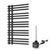 Grzejniki łazienkowe - WARMTEC Grzejnik łazienkowy elektryczny 50 x 90 cm BRILLO Warmtec antracyt/czarny BRILLO-500X900-A-EL - miniaturka - grafika 1