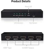 Rozgałęźniki - Club 3D Club 3D Splitter HDMI 4x 4K60Hz UHD CSV-1380 ! CSV-1380 - miniaturka - grafika 1