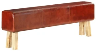 VidaXL Lumarko Kozioł gimnastyczny, 160 cm, brązowy, skóra i drewno mango 320607 VidaXL - Ławki do przedpokoju - miniaturka - grafika 10